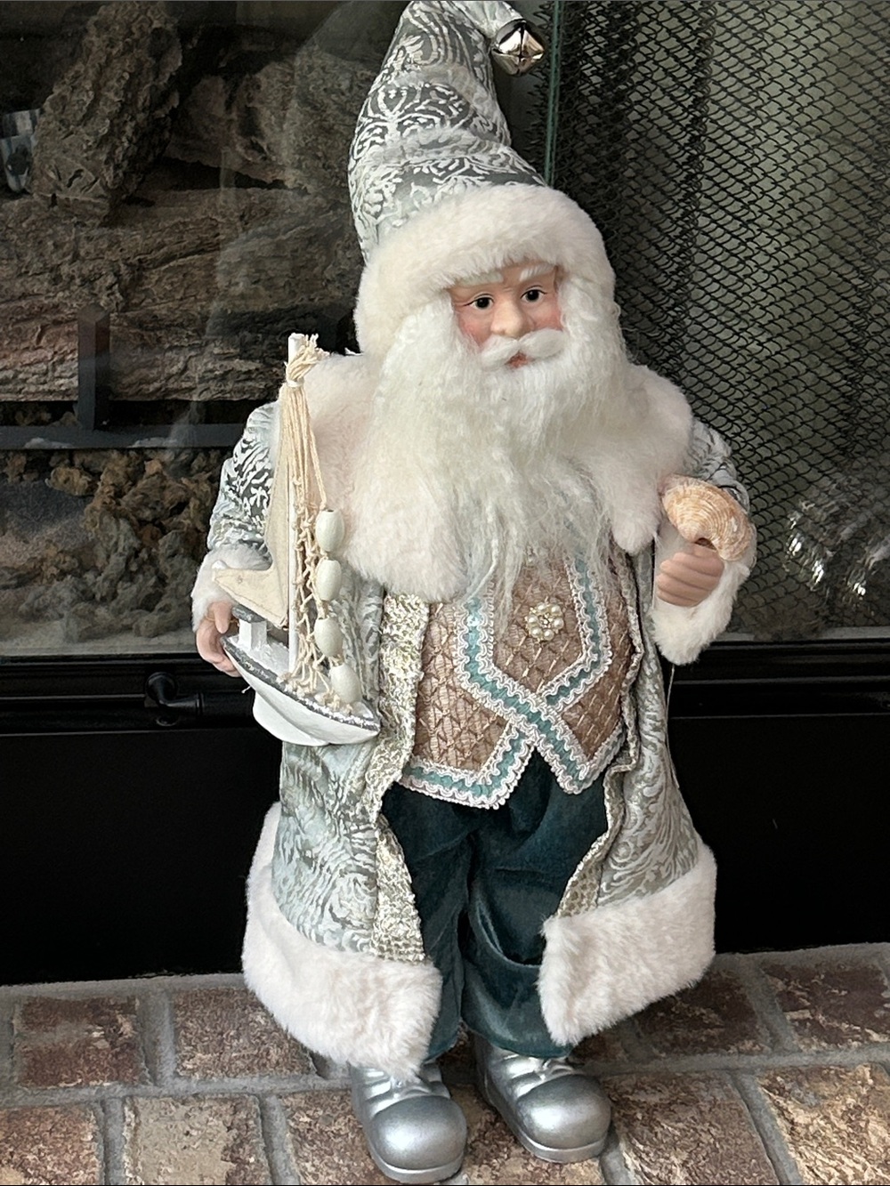 NEW! Vintage Inspired Coastal Nautical Santa Claus Winter Holiday Beach House